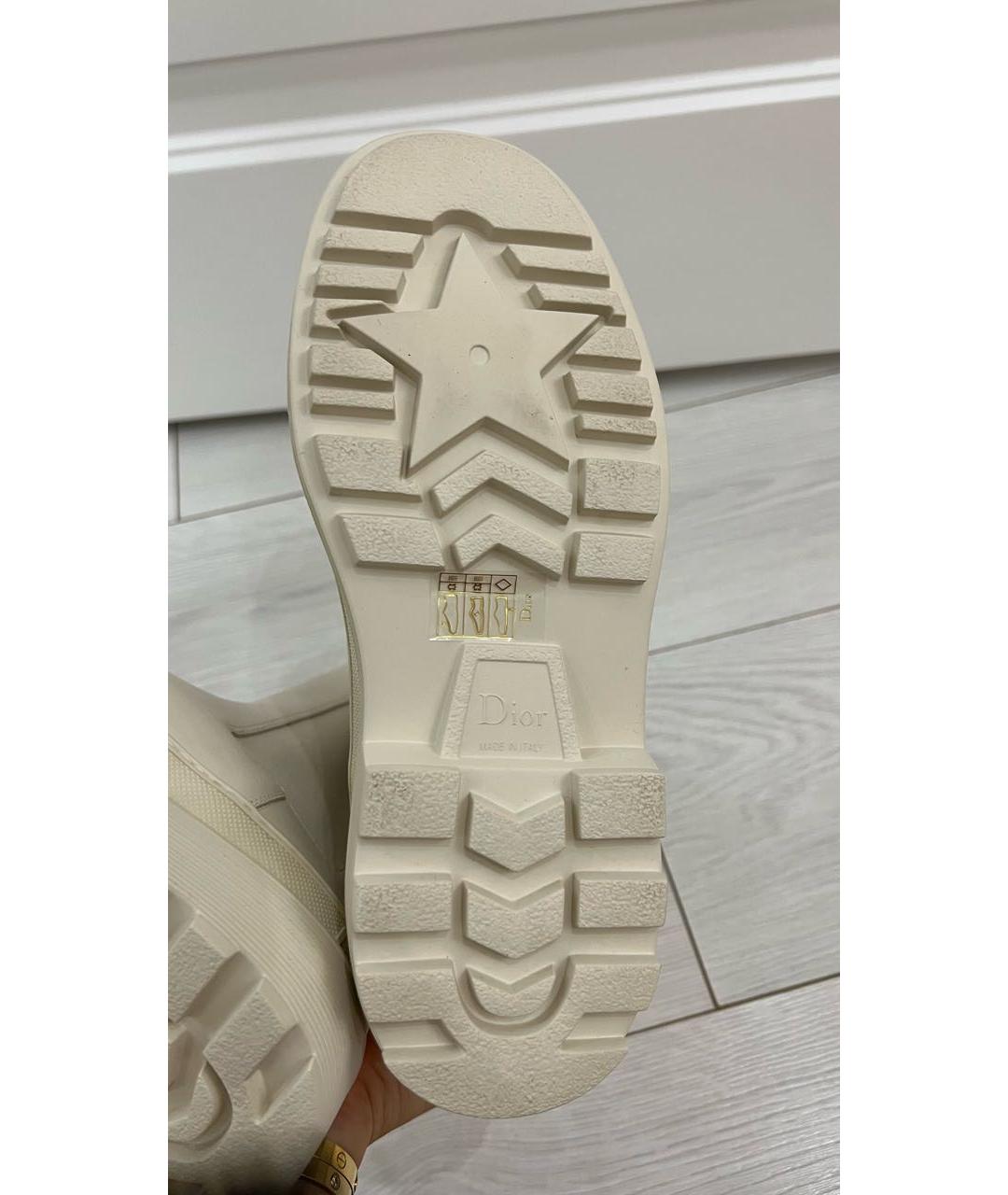 CHRISTIAN DIOR Бежевые кожаные ботинки, фото 5