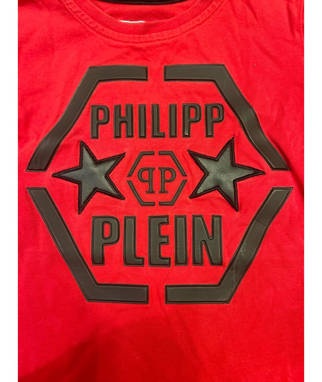 PHILIPP PLEIN JUNIOR Красная хлопковая детская футболка, фото 4