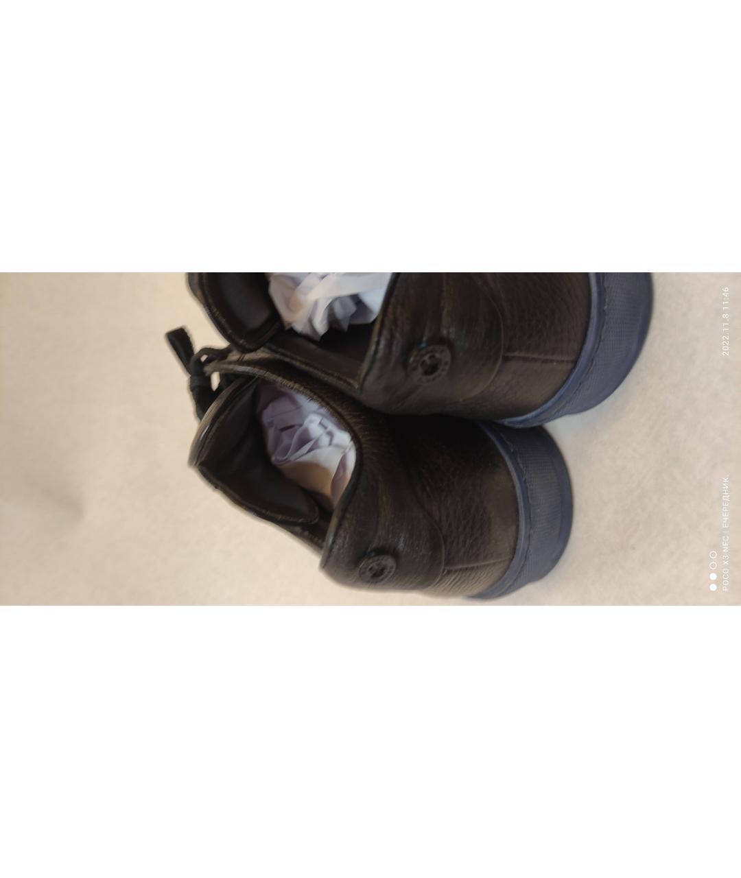 BARRETT Темно-синие кожаные низкие кроссовки / кеды, фото 3