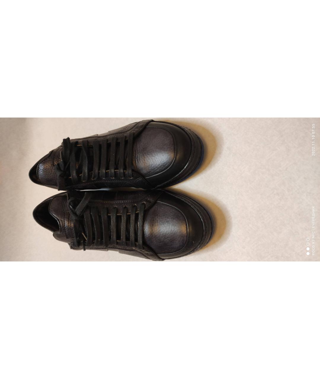 BARRETT Темно-синие кожаные низкие кроссовки / кеды, фото 2