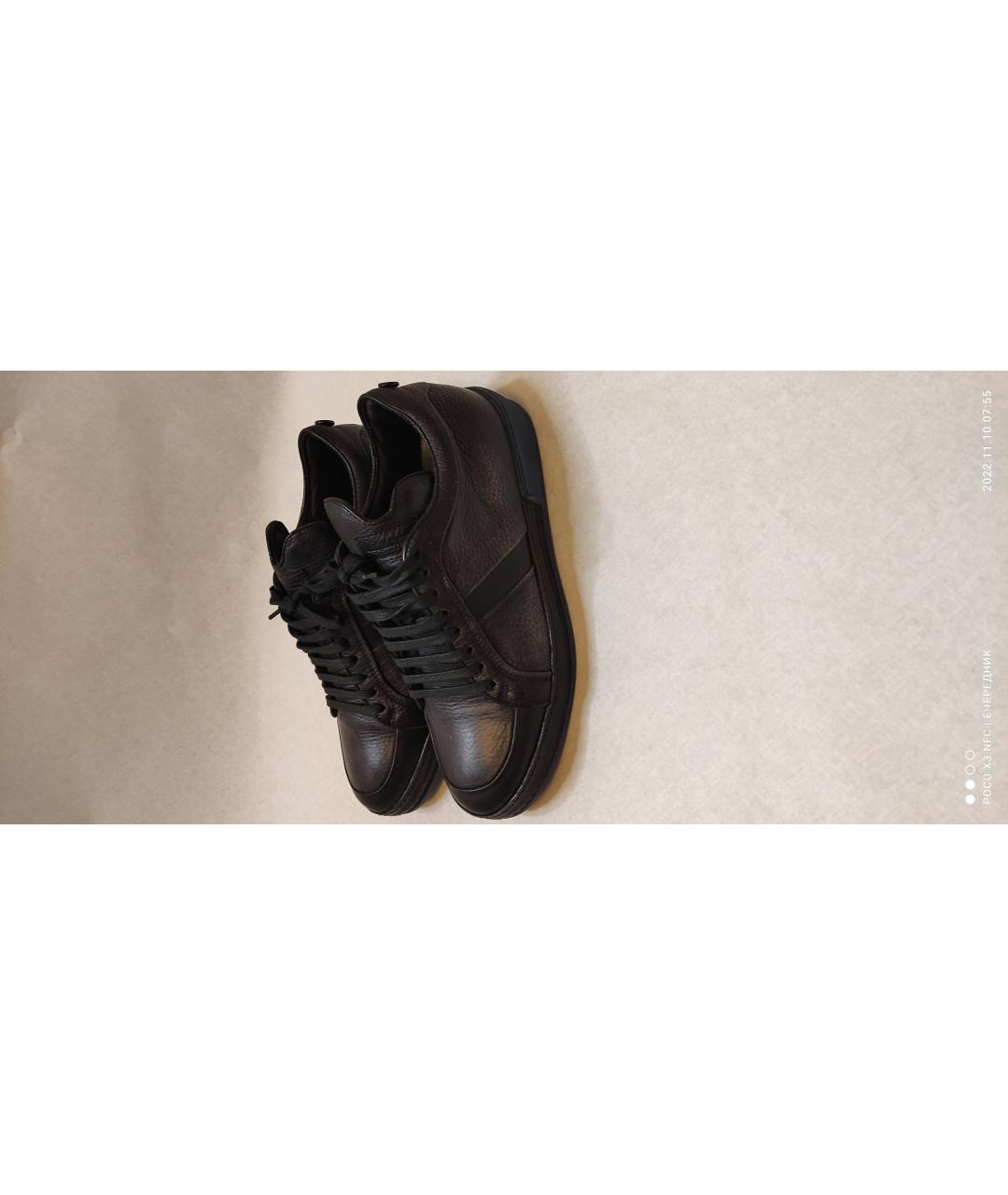 BARRETT Темно-синие кожаные низкие кроссовки / кеды, фото 5