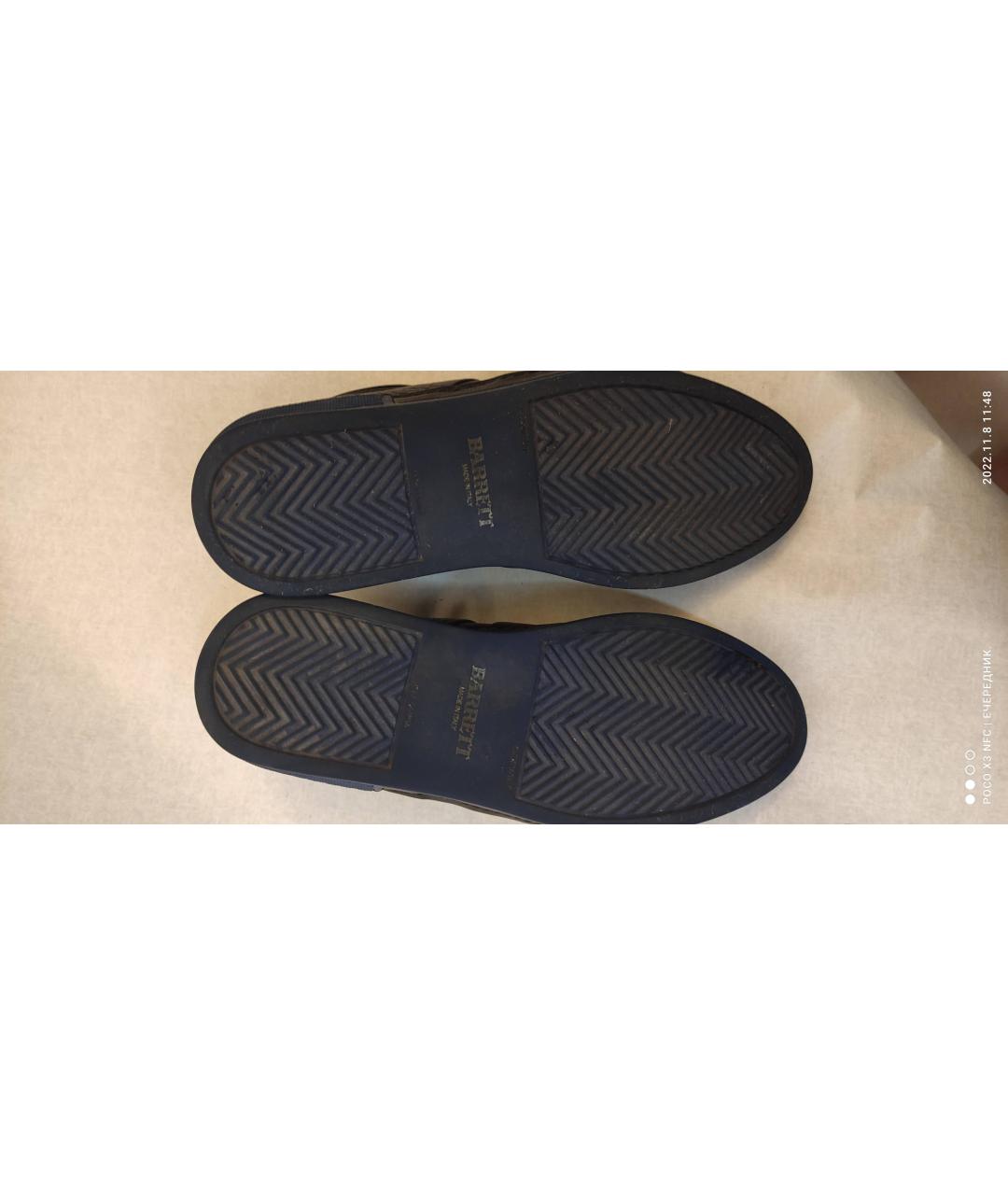 BARRETT Темно-синие кожаные низкие кроссовки / кеды, фото 4