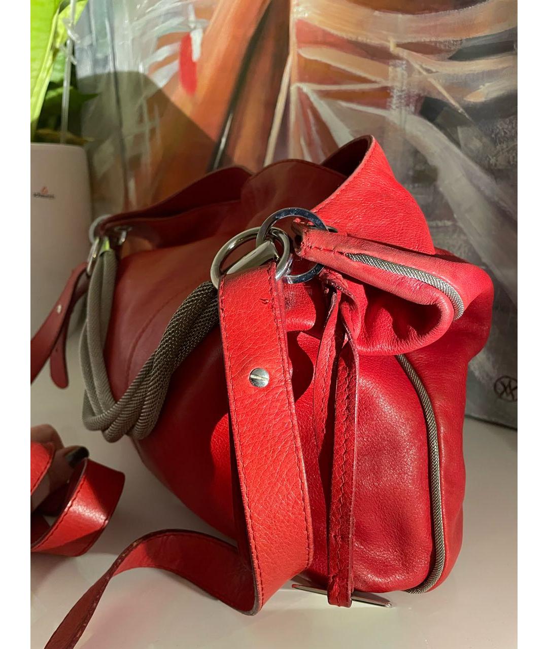 FURLA Красная кожаная сумка тоут, фото 4