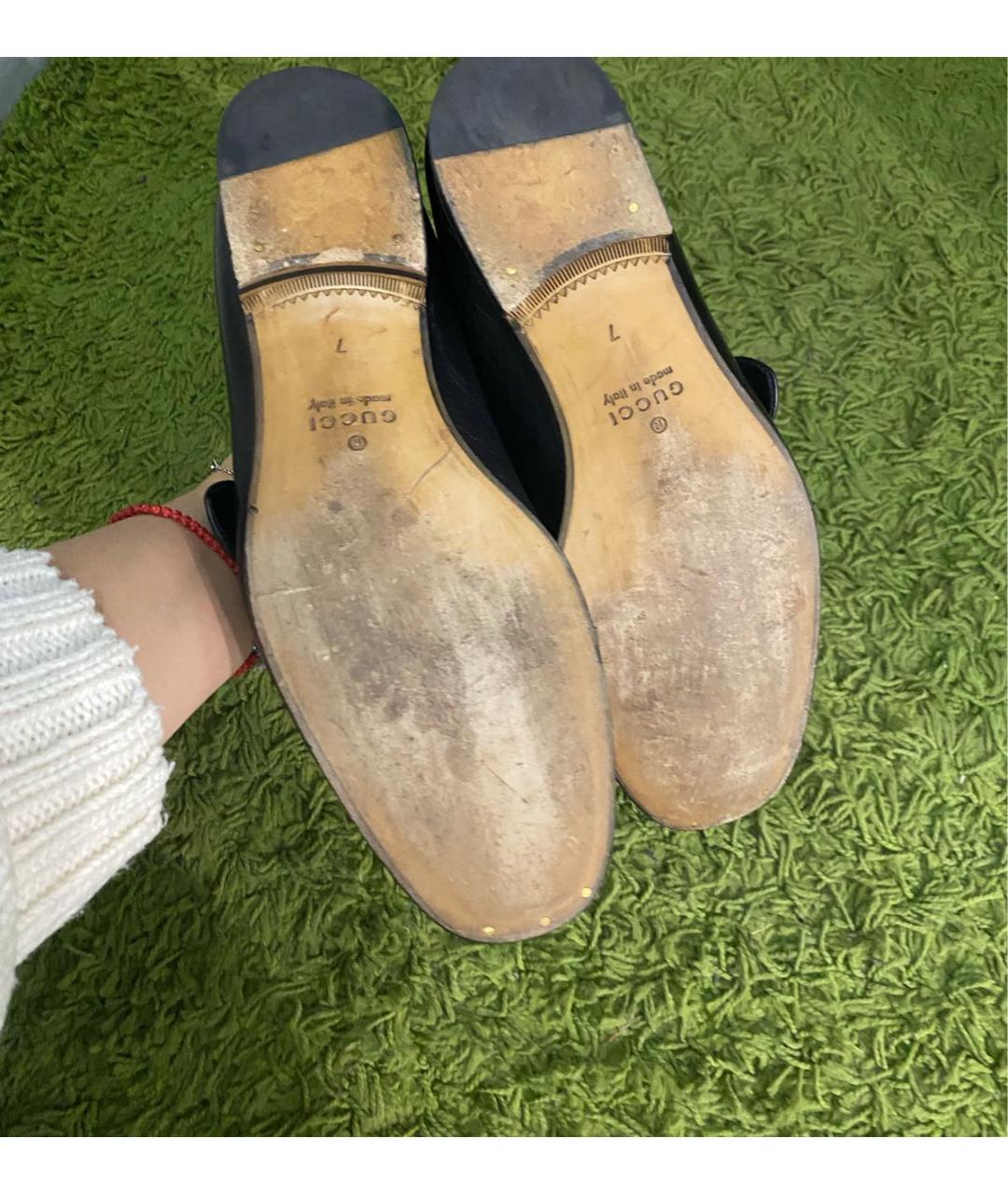 GUCCI Черные кожаные лоферы, фото 4