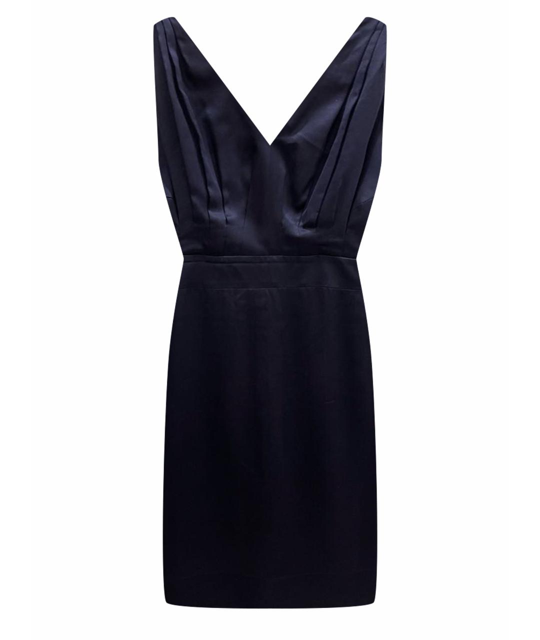 HUGO BOSS Темно-синее шелковое вечернее платье, фото 1