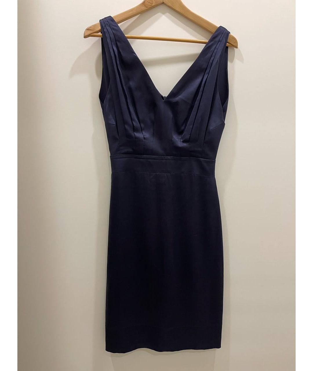 HUGO BOSS Темно-синее шелковое вечернее платье, фото 7