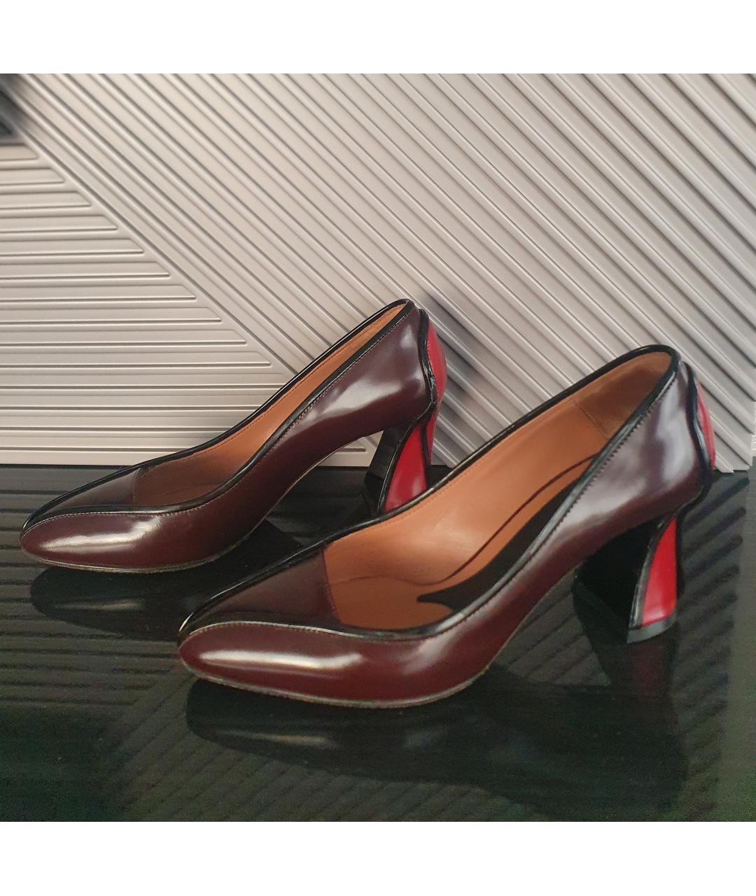MARNI Бордовые кожаные туфли, фото 6
