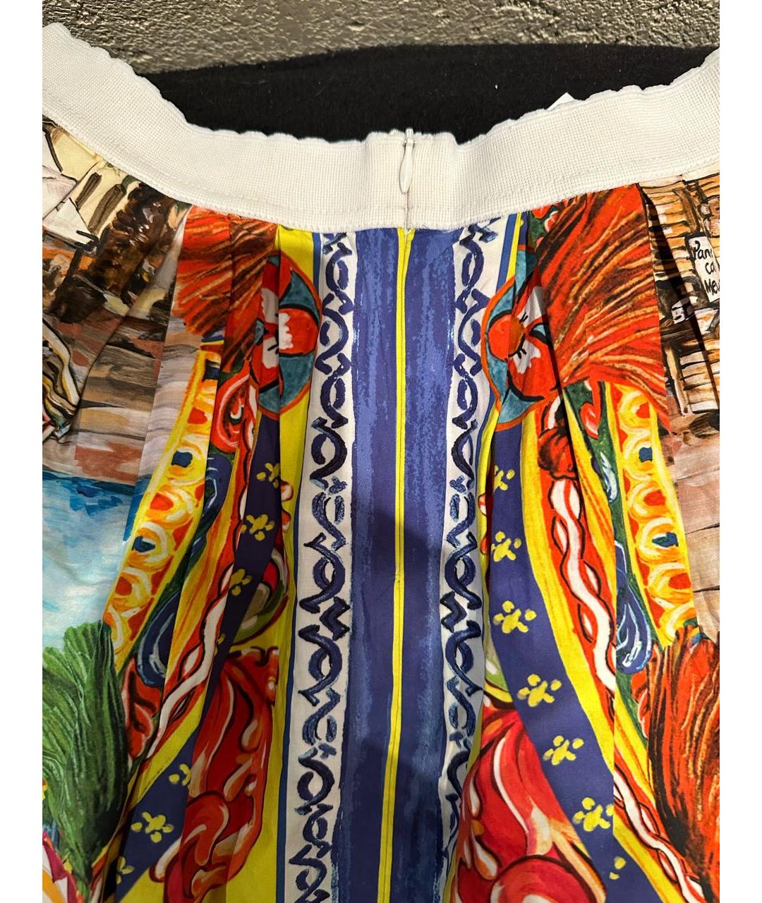 DOLCE&GABBANA Желтая хлопковая юбка, фото 3