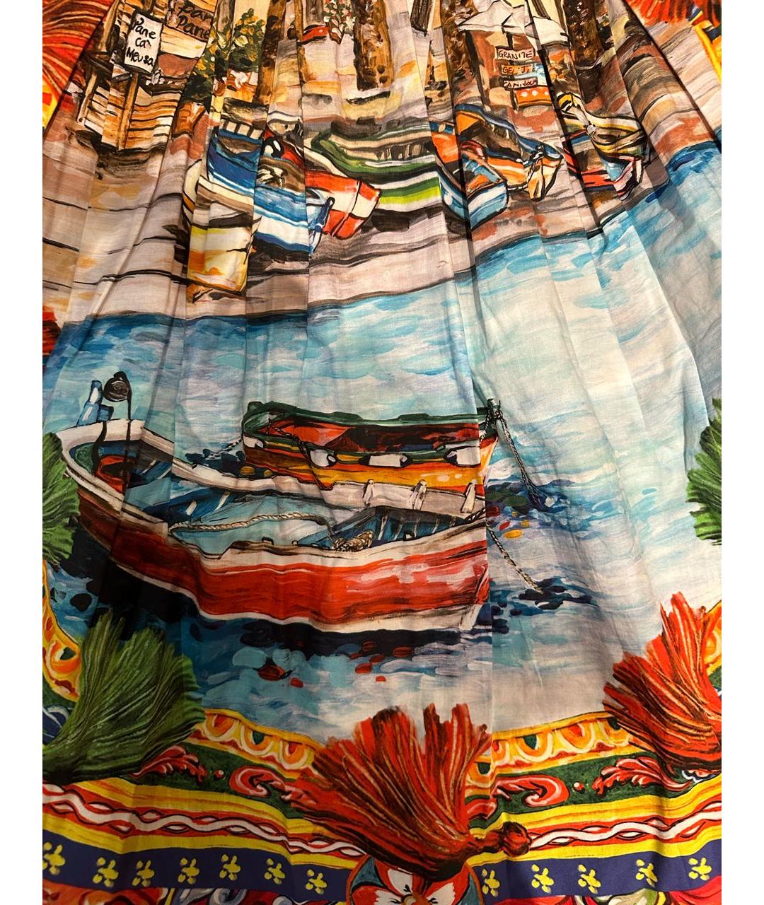 DOLCE&GABBANA Желтая хлопковая юбка, фото 2