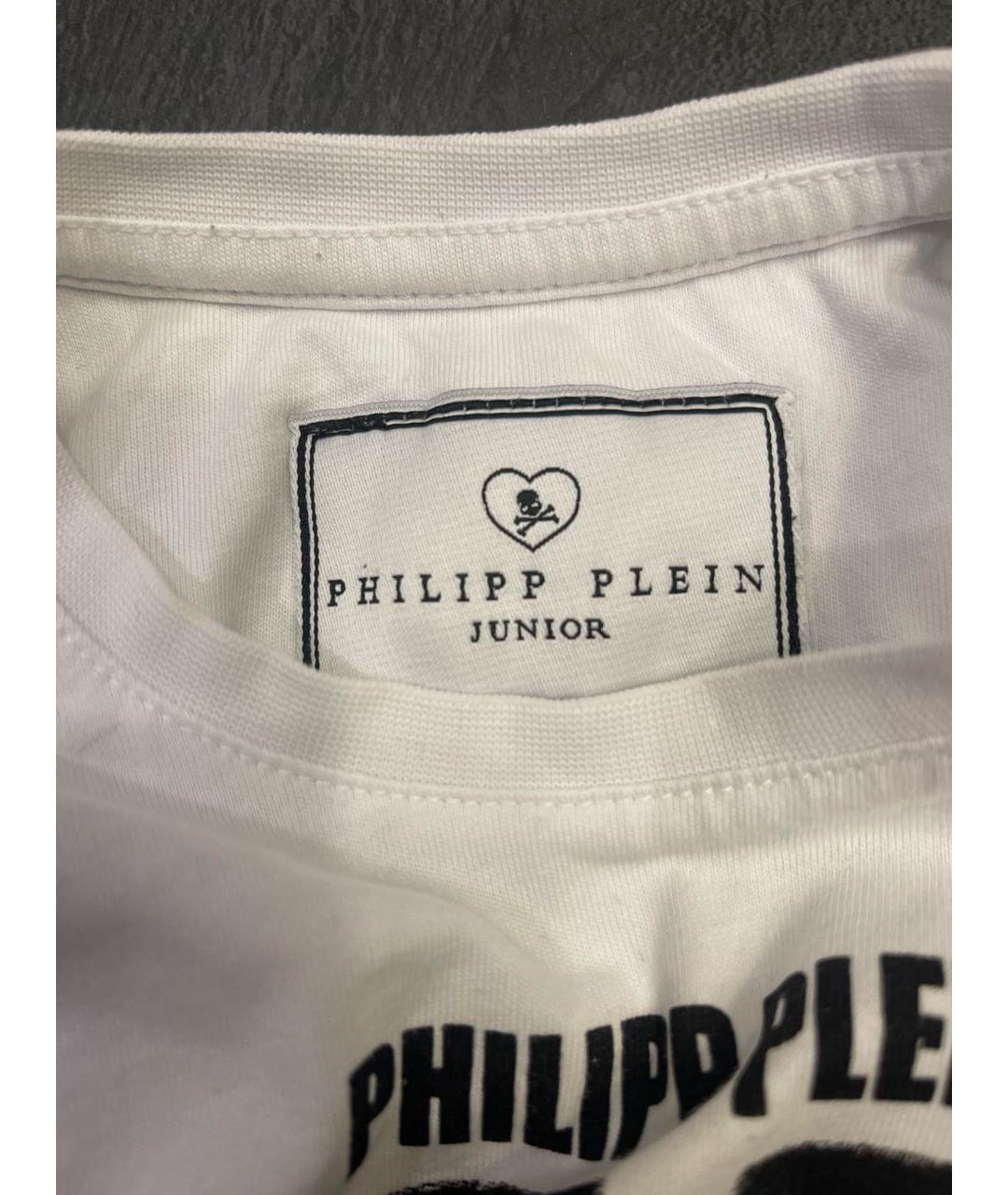 PHILIPP PLEIN JUNIOR Белая хлопковая детская футболка, фото 3