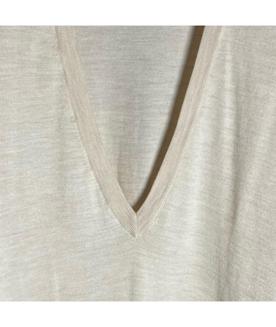 BRUNELLO CUCINELLI Бежевый шерстяной джемпер / свитер, фото 4