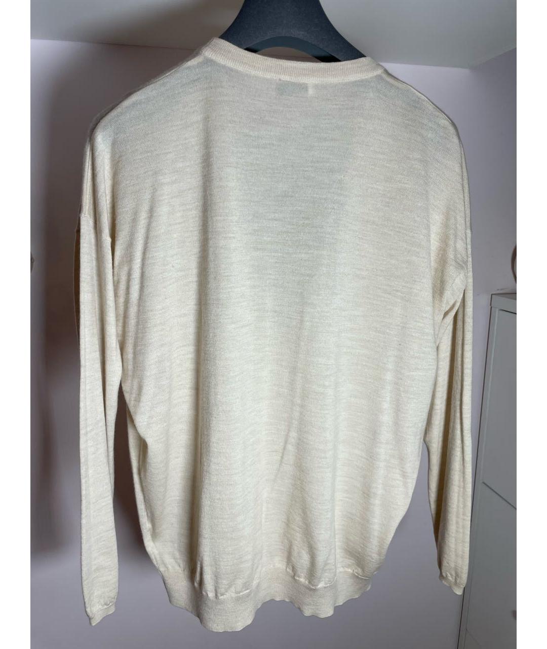 BRUNELLO CUCINELLI Бежевый шерстяной джемпер / свитер, фото 2