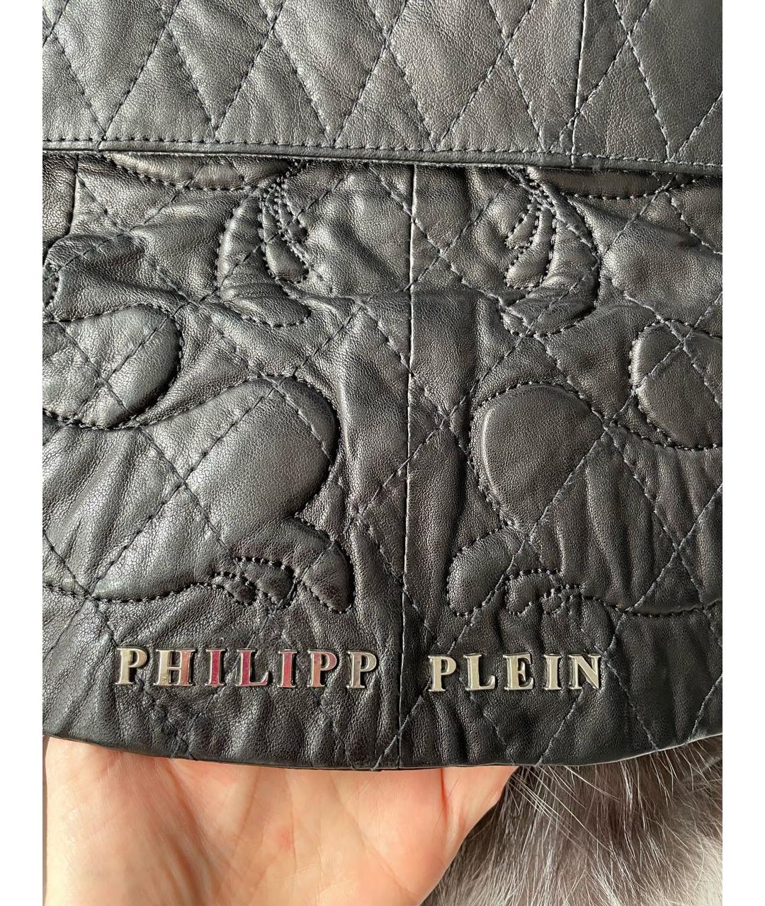 PHILIPP PLEIN Черная кожаная куртка, фото 5