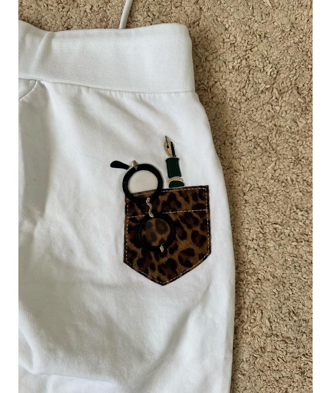 DSQUARED2 Белые хлопковые спортивные брюки и шорты, фото 3