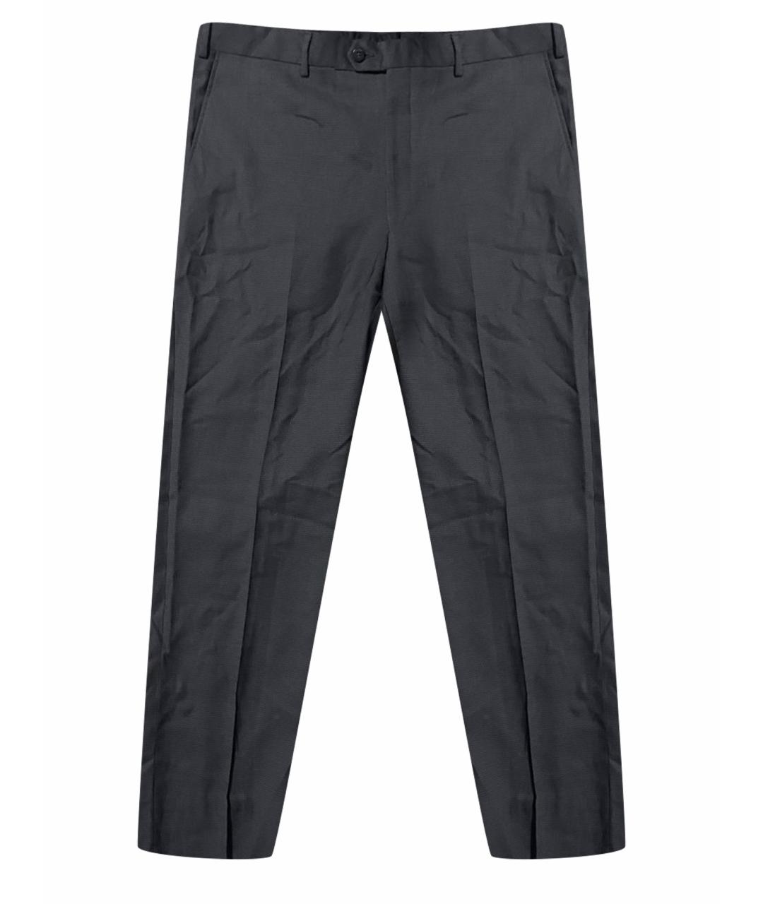 PAL ZILERI Антрацитовые шерстяные классические брюки, фото 1