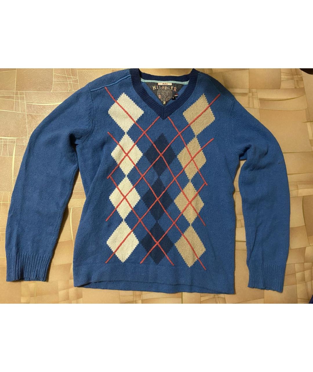 HILFIGER COLLECTION Синий хлопковый джемпер / свитер, фото 5