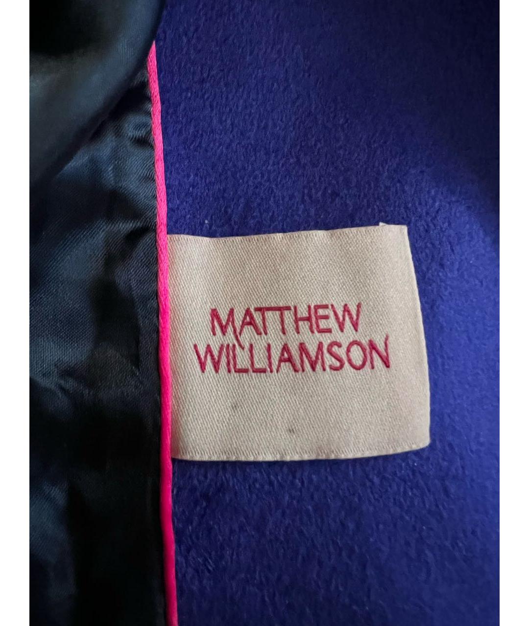 MATTHEW WILLIAMSON Синее шерстяное пальто, фото 3