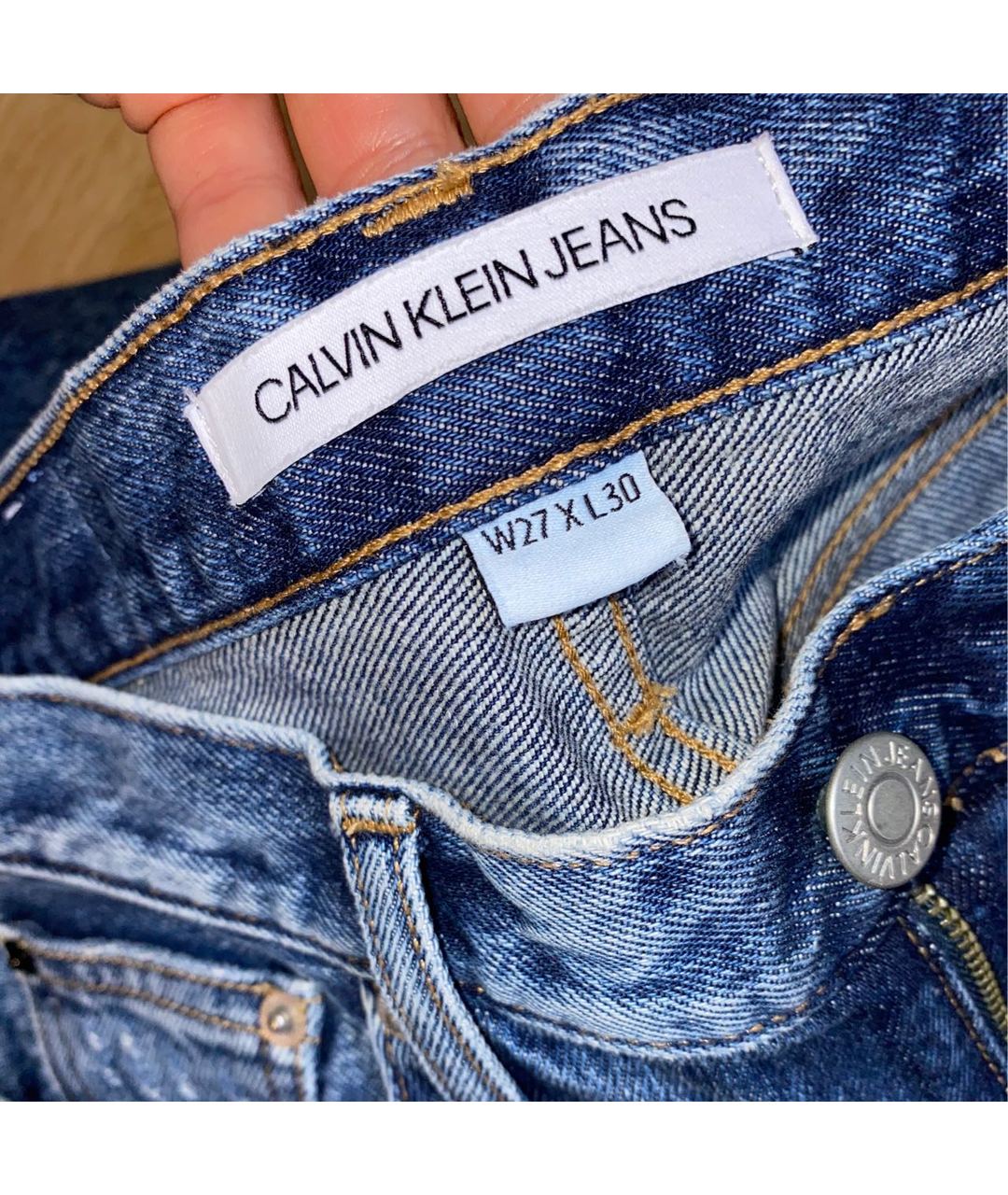 CALVIN KLEIN Синие прямые джинсы, фото 3