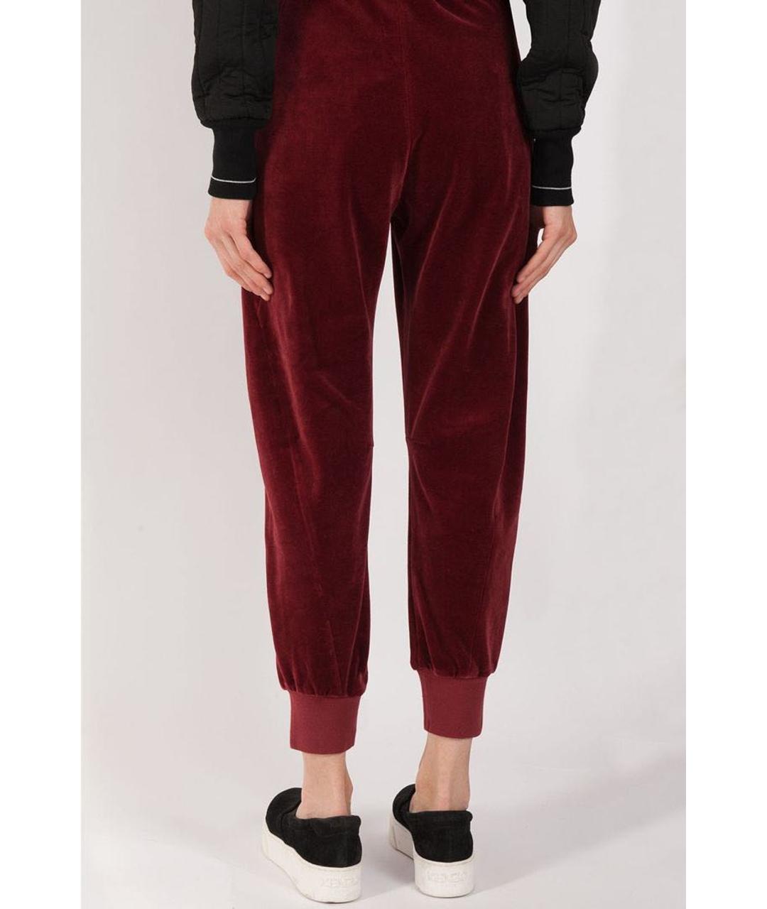 CHLOE Бордовые хлопко-эластановые спортивные брюки и шорты, фото 3