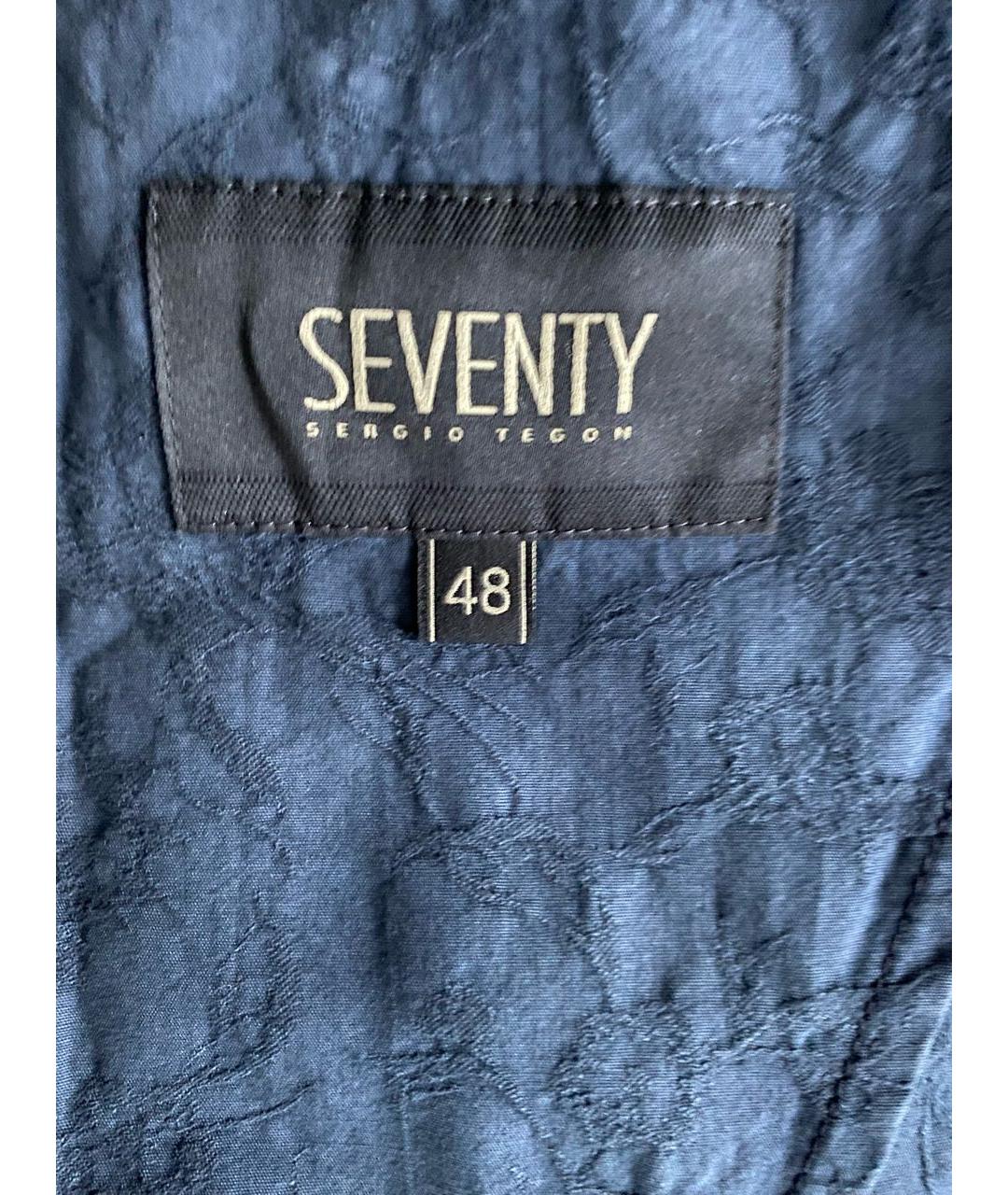 SEVENTY Синий хлопковый пиджак, фото 5