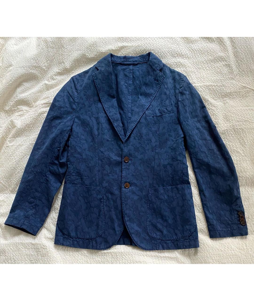 SEVENTY Синий хлопковый пиджак, фото 6