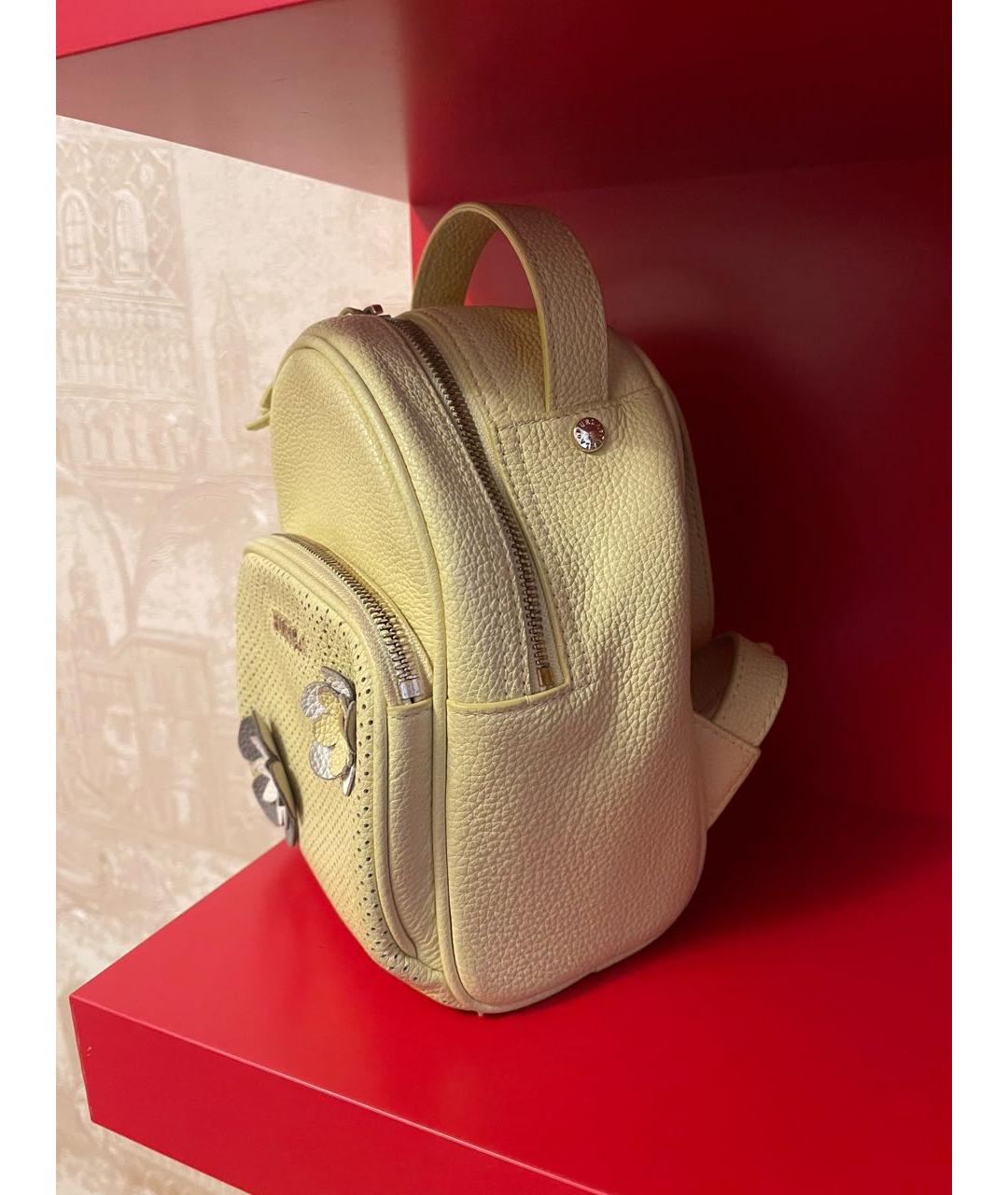 FURLA Желтый кожаный рюкзак, фото 3
