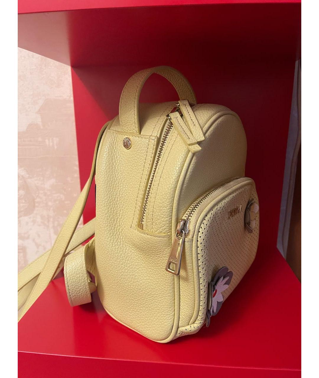 FURLA Желтый кожаный рюкзак, фото 2