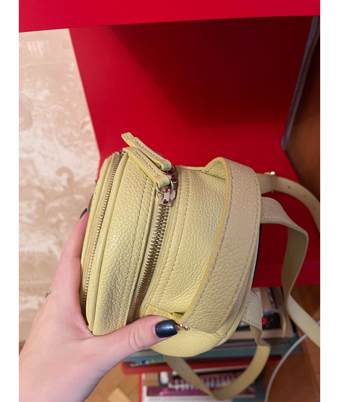 FURLA Желтый кожаный рюкзак, фото 5