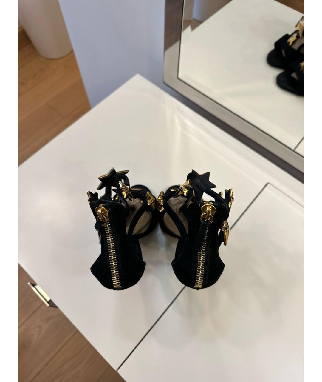 GIUSEPPE ZANOTTI DESIGN Черные замшевые босоножки, фото 3