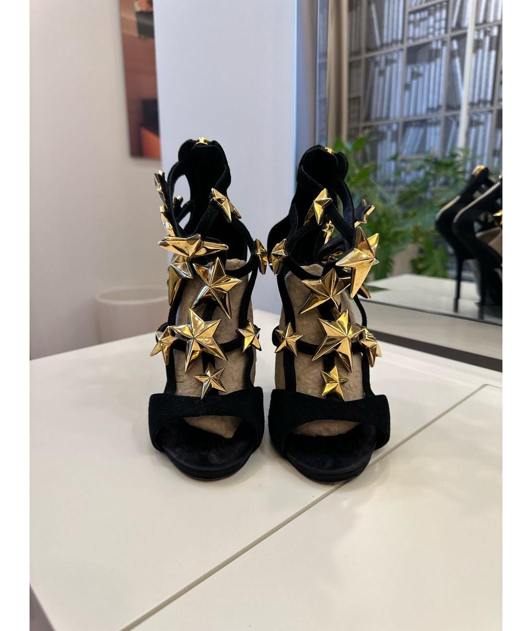 GIUSEPPE ZANOTTI DESIGN Черные замшевые босоножки, фото 2