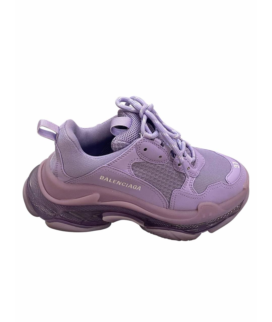 BALENCIAGA Фиолетовые текстильные кроссовки, фото 1