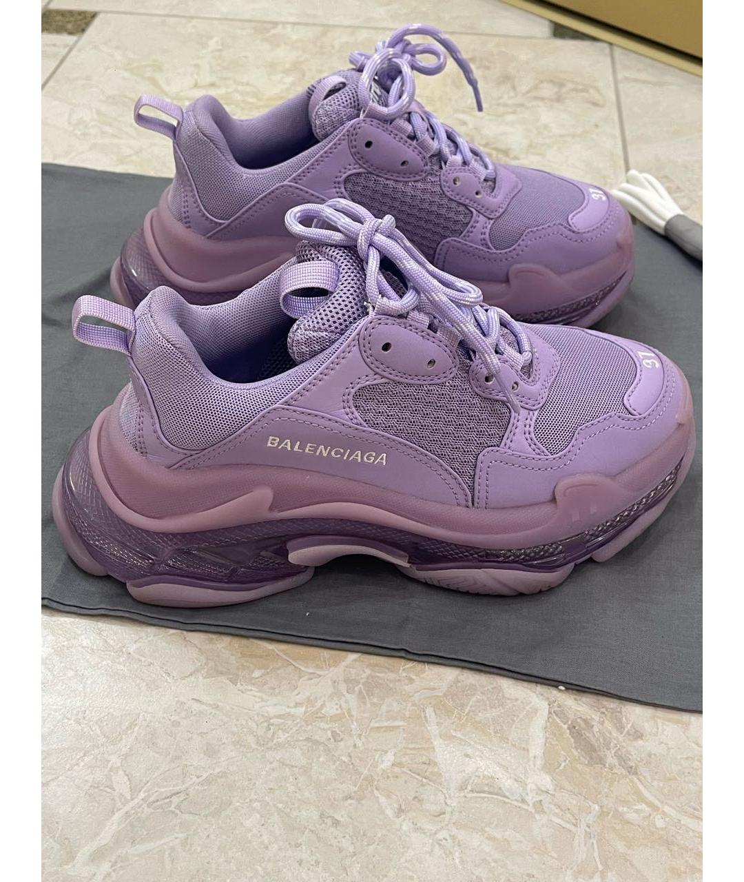 BALENCIAGA Фиолетовые текстильные кроссовки, фото 9