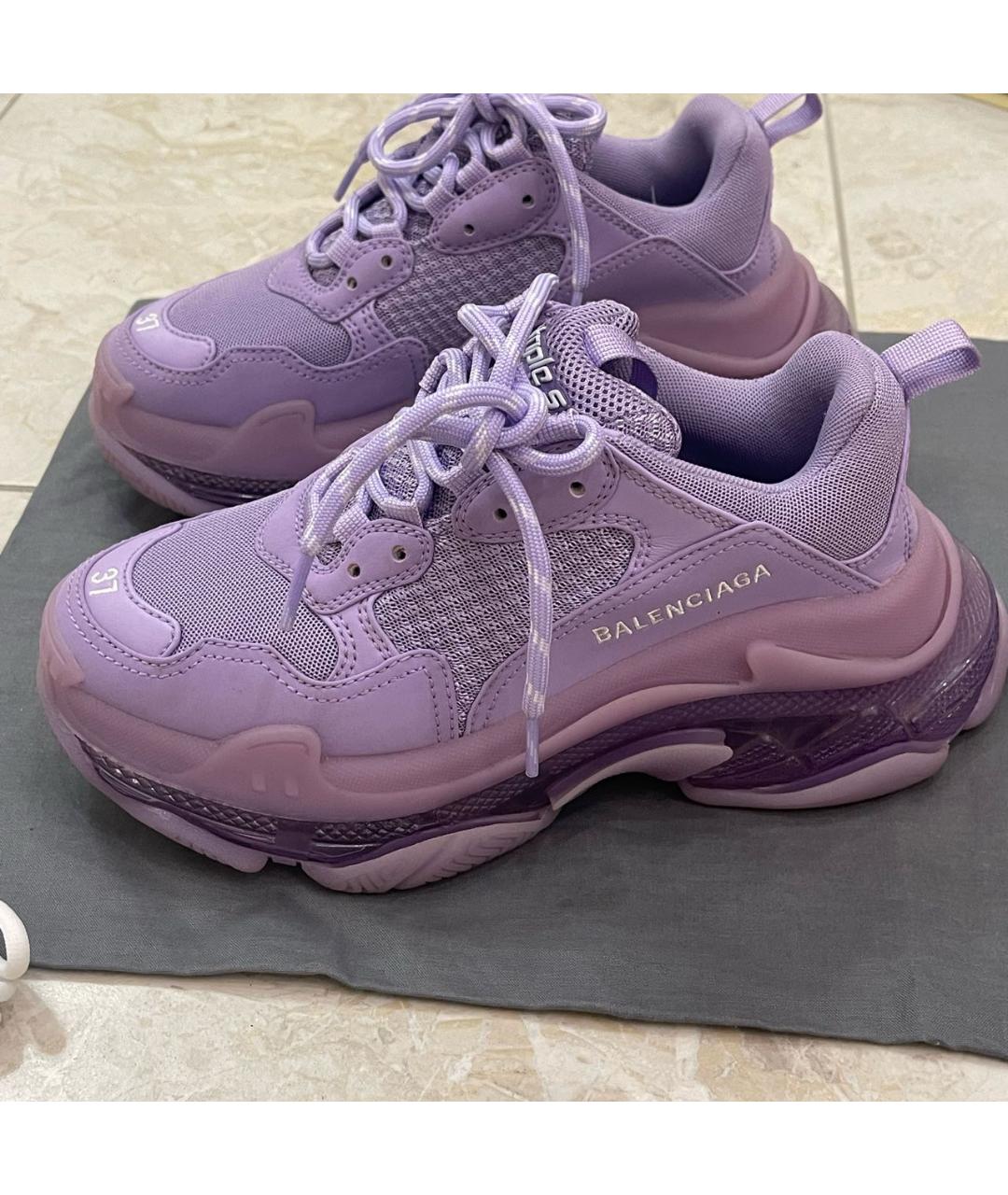 BALENCIAGA Фиолетовые текстильные кроссовки, фото 8
