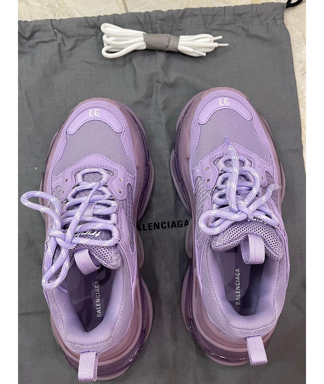 BALENCIAGA Фиолетовые текстильные кроссовки, фото 3