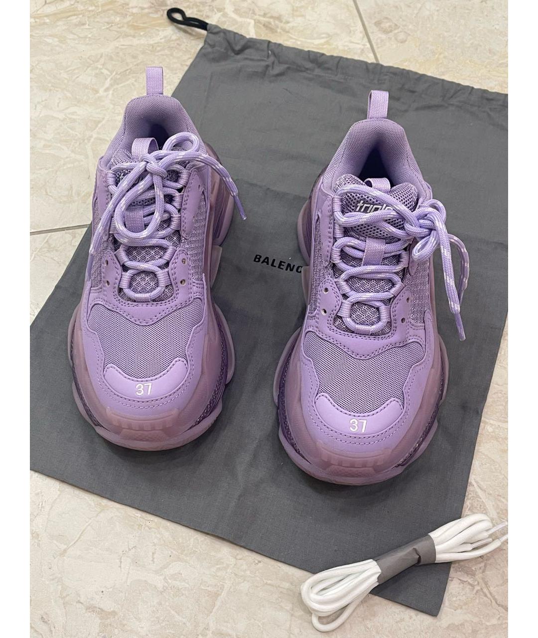BALENCIAGA Фиолетовые текстильные кроссовки, фото 2