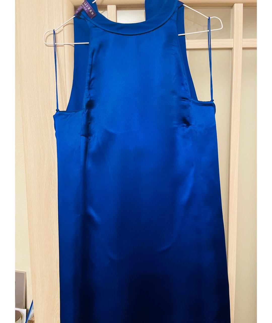 RALPH LAUREN COLLECTION Синее вискозное платье, фото 3