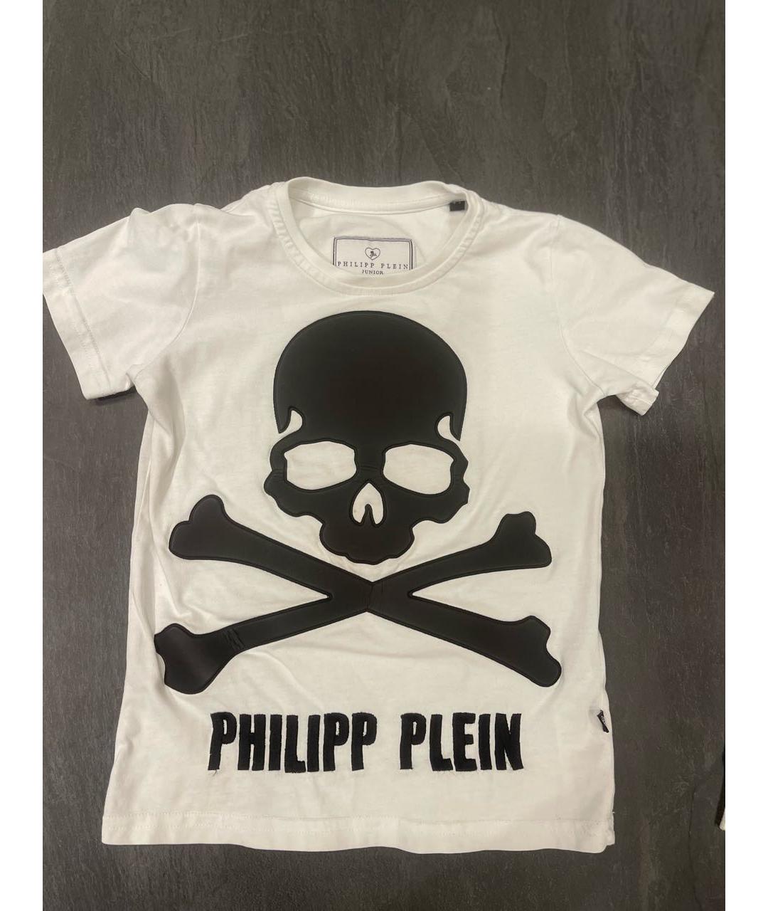 PHILIPP PLEIN JUNIOR Белая хлопковая детская футболка, фото 5