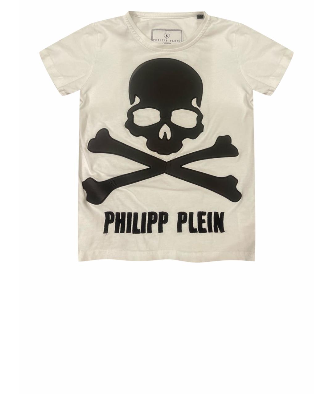 PHILIPP PLEIN JUNIOR Белая хлопковая детская футболка, фото 1