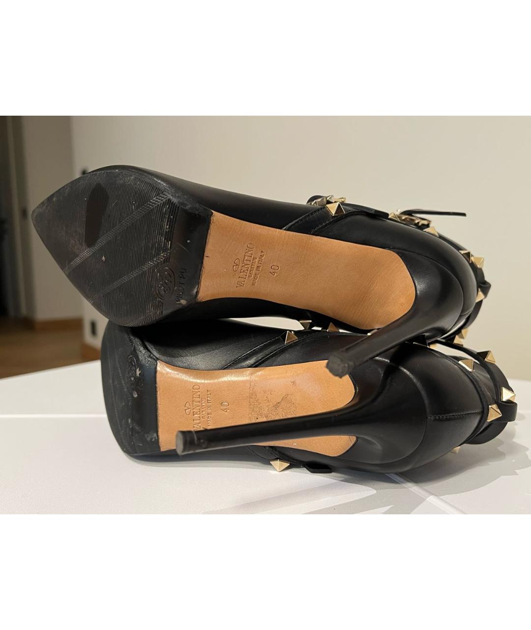 VALENTINO Черные кожаные ботильоны, фото 6