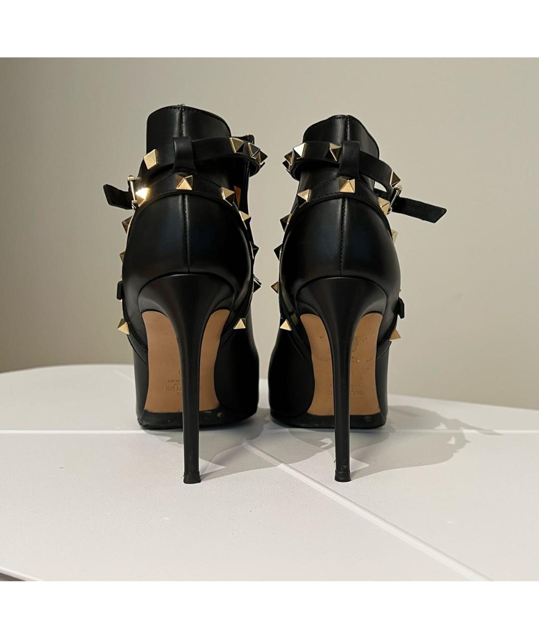 VALENTINO Черные кожаные ботильоны, фото 4