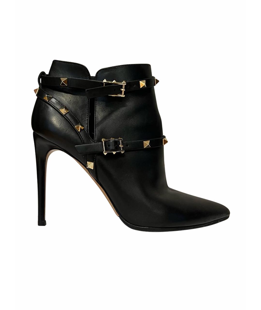 VALENTINO Черные кожаные ботильоны, фото 1