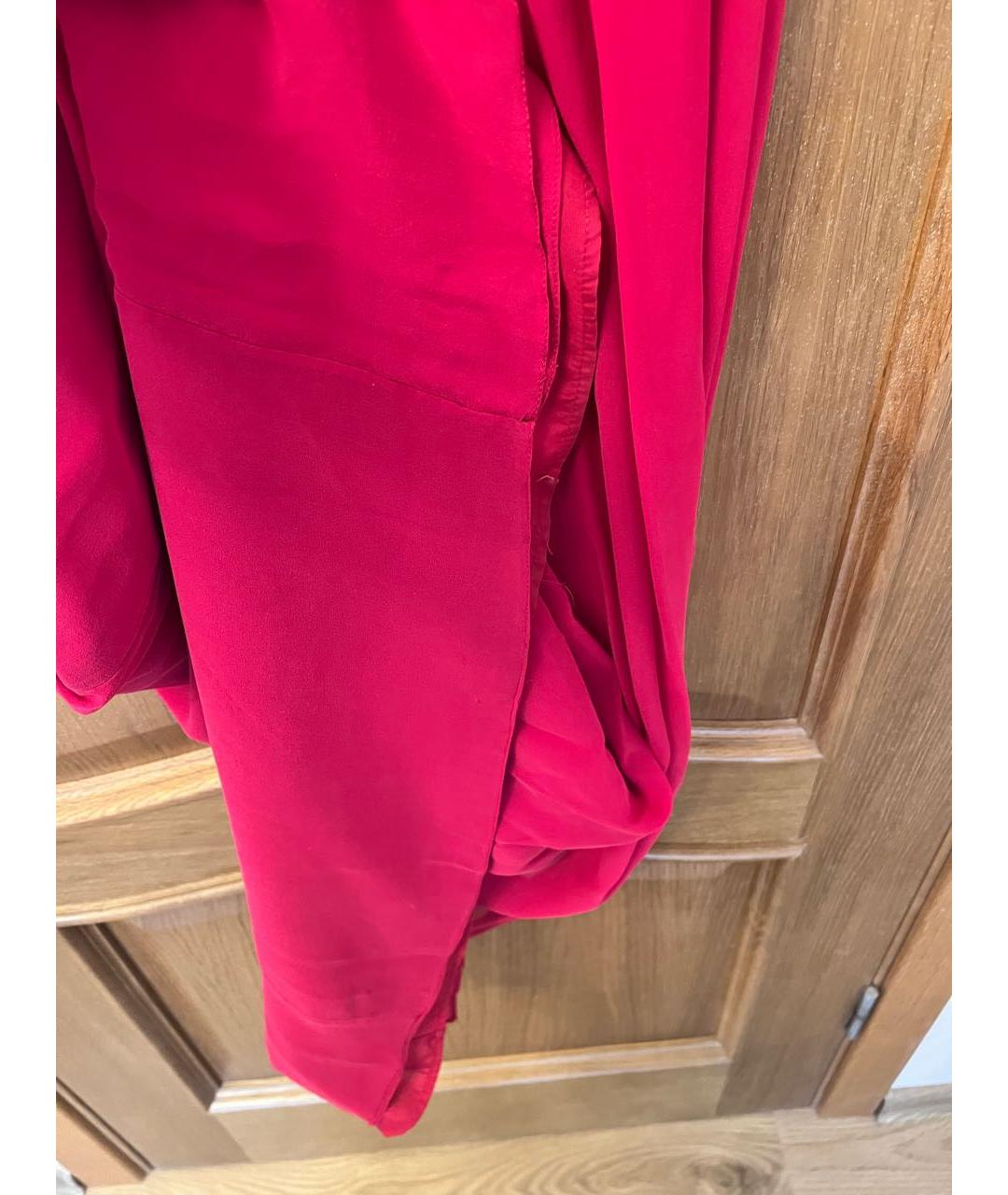 MARCHESA NOTTE Бордовое шелковое вечернее платье, фото 6