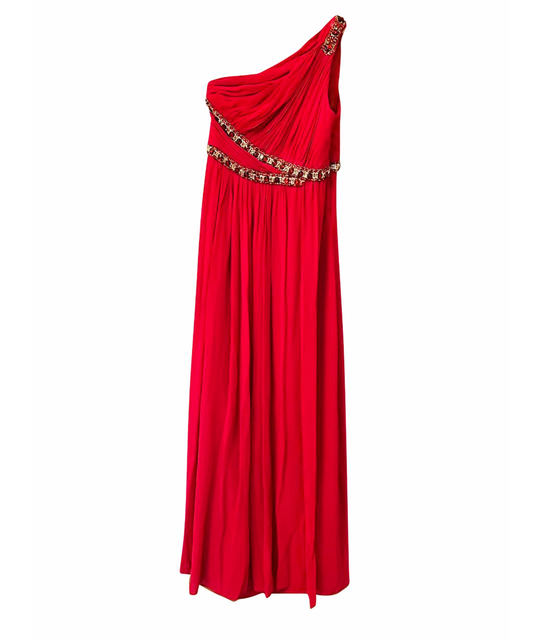 MARCHESA NOTTE Бордовое шелковое вечернее платье, фото 1