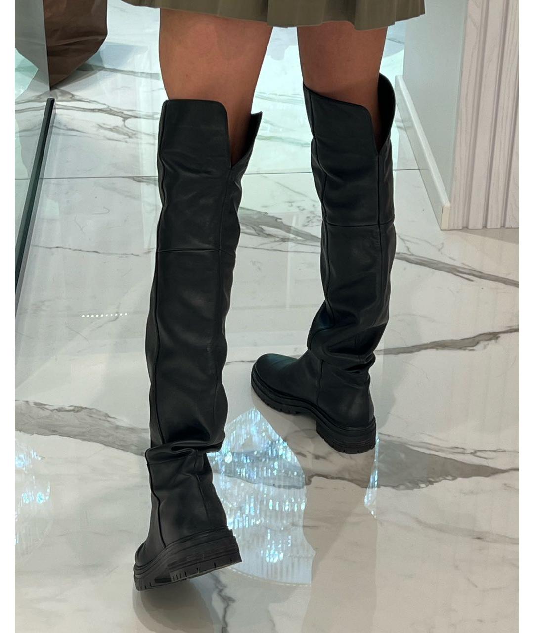 GIANVITO ROSSI Черные кожаные ботфорты, фото 4