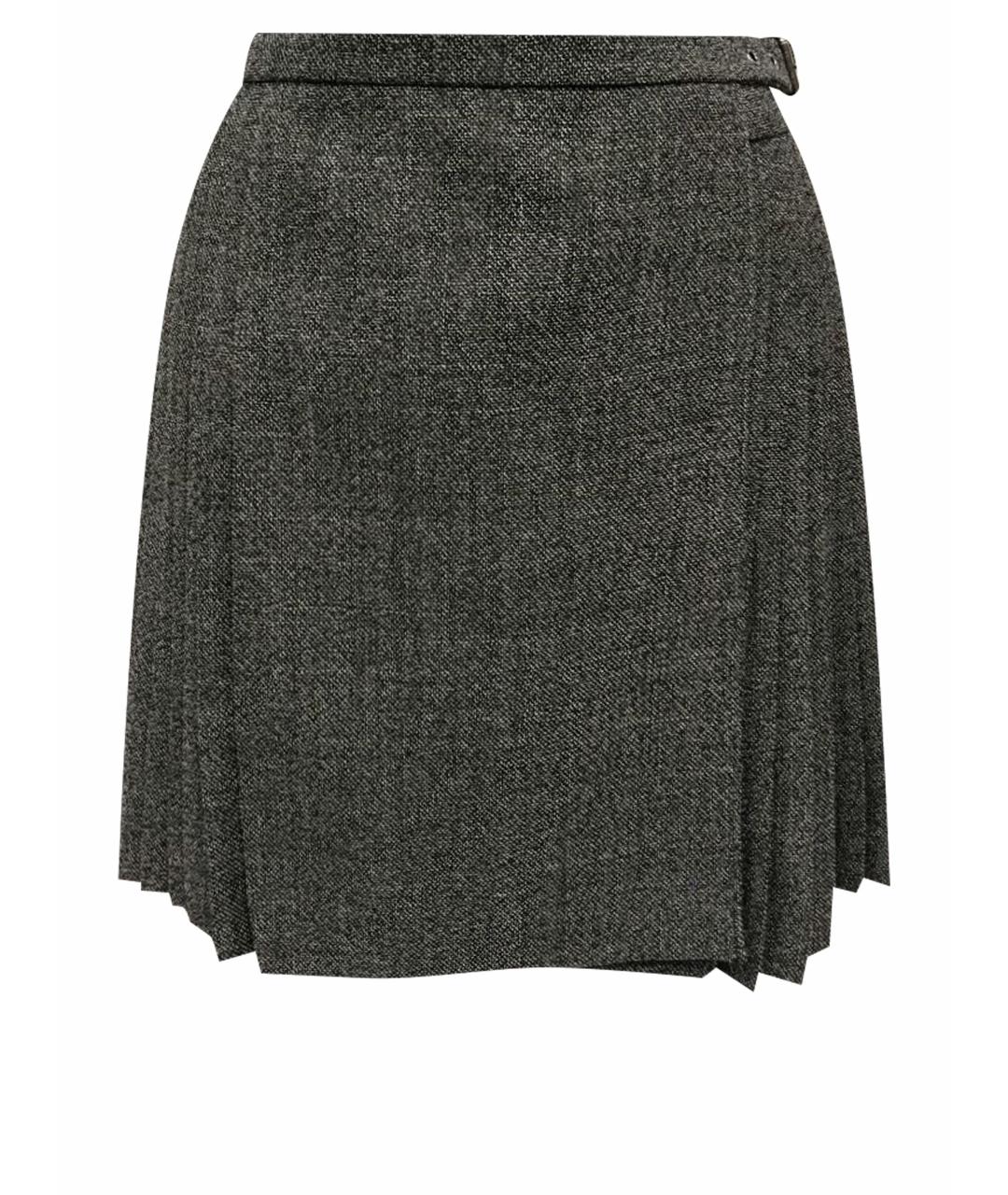 CHRISTIAN DIOR PRE-OWNED Серая шерстяная юбка мини, фото 1