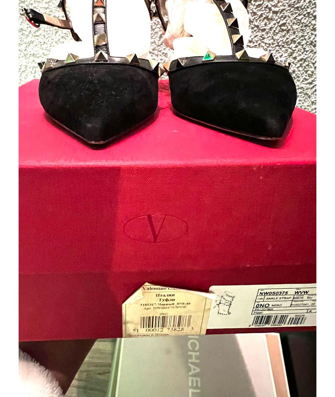 VALENTINO Черные замшевые босоножки, фото 6