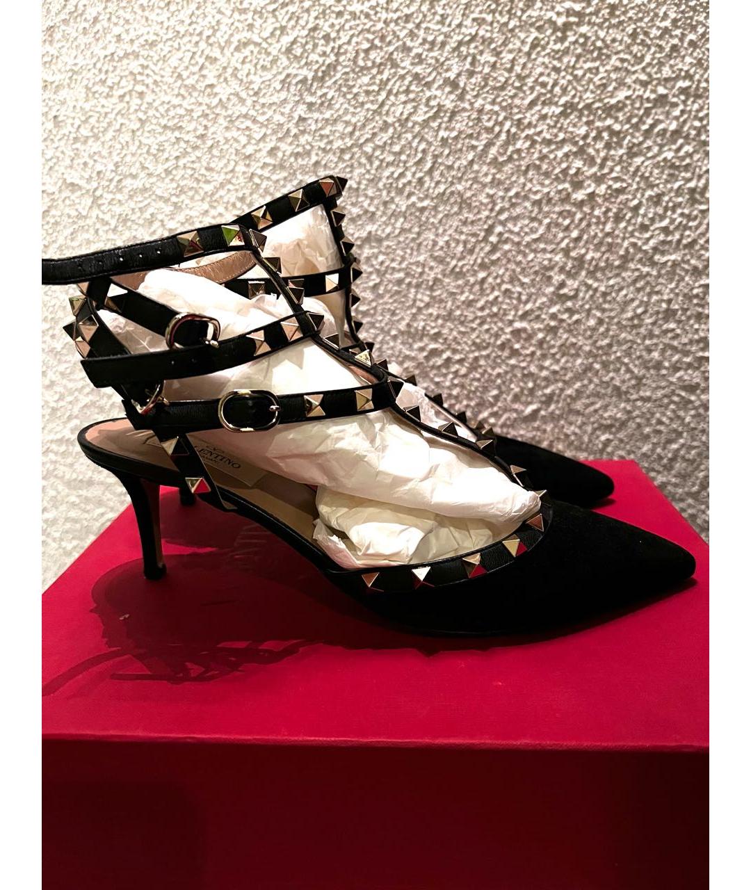 VALENTINO Черные замшевые босоножки, фото 8