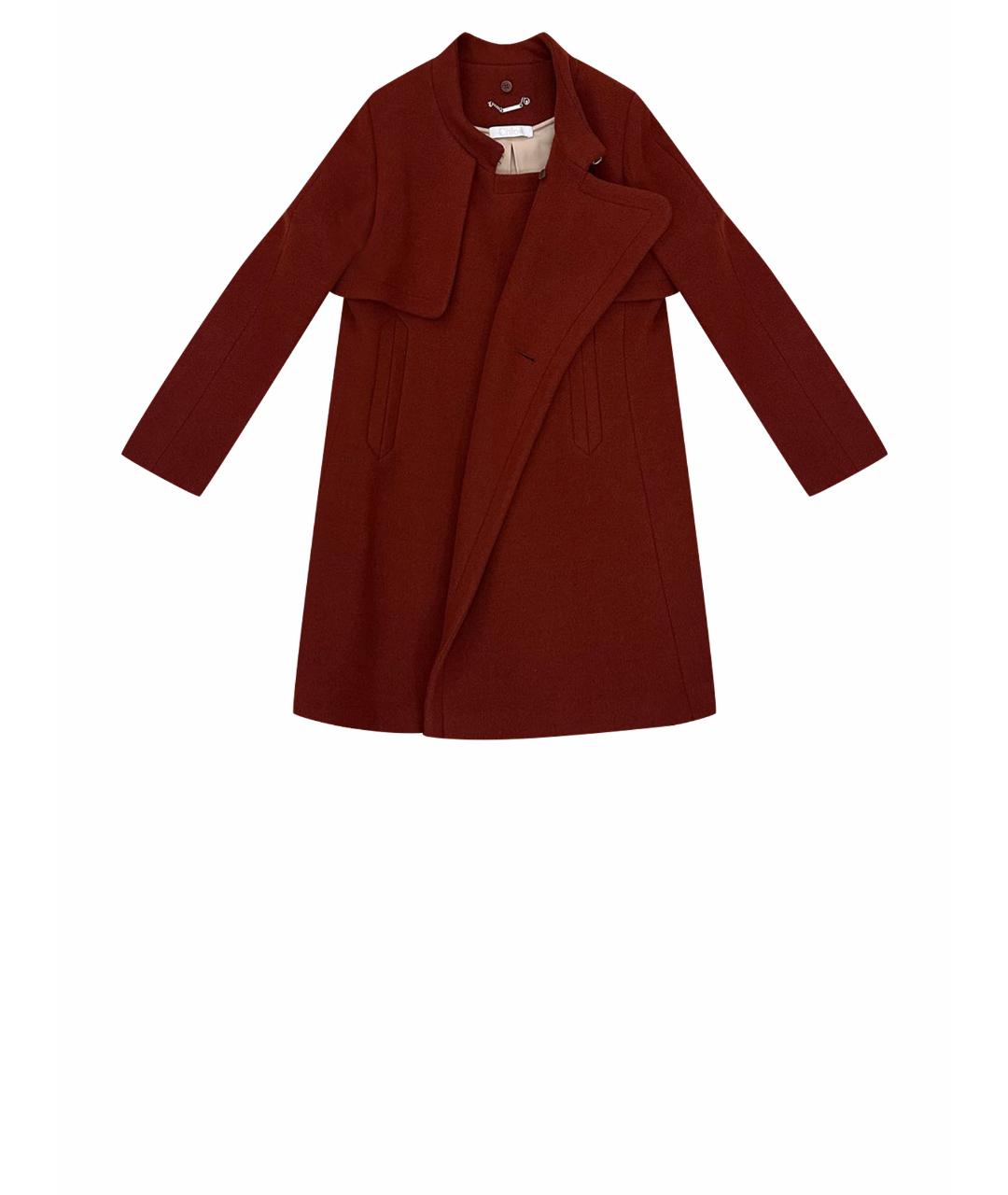 CHLOE Бордовое шерстяное пальто, фото 1