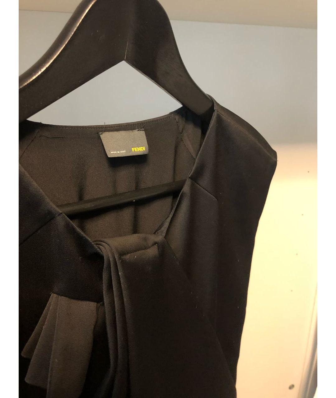 FENDI Черное шерстяное коктейльное платье, фото 3