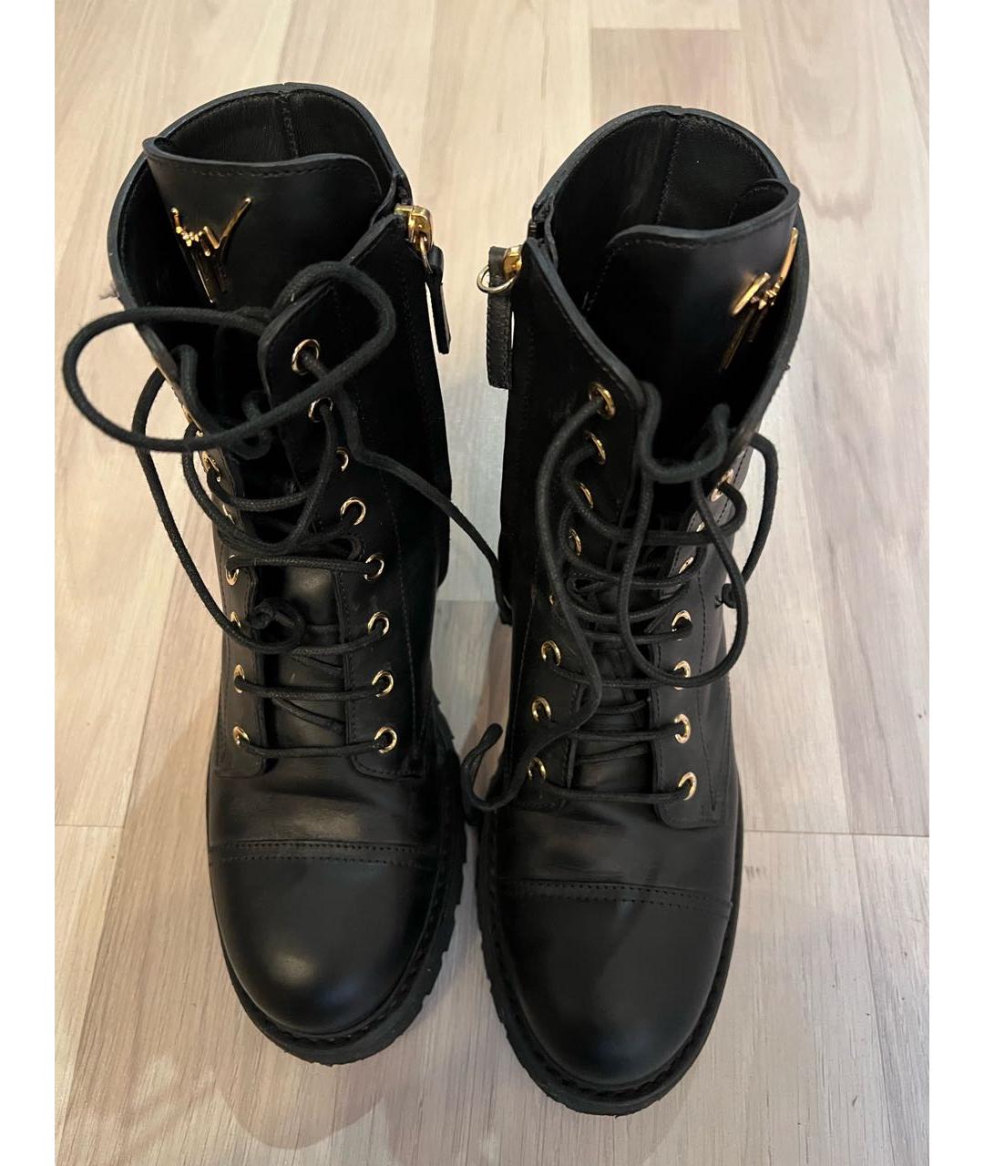 GIUSEPPE ZANOTTI DESIGN Черные кожаные ботинки, фото 3
